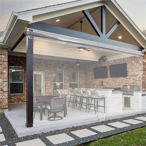 Tenda a Rullo PVC Trasparente Impermeabile Senza Fili per Pergola Esterna, Balcone, Cucina Interna, Bagno & Uso Commerciale, Sistema a Molla Antivento e Antipolvere con Maniglia(W45xH120cm)