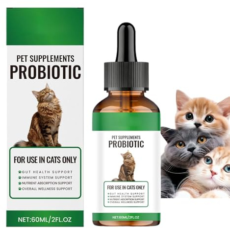 ZHUMCCY Suplementos para Gatos,60ml Gotas Digestivas De Alimentos - Líquido Nutricional para Los,para Uso en Interiores, Viajes, con Agua, Alimento, Premios, Leche y para Cuidado Diario