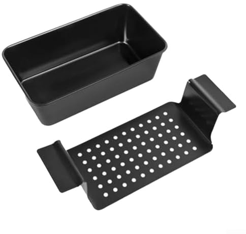 Set di 2 teglie per pane da forno, resistenti alle alte temperature, con vassoio di scolo, per pagnotte, pane, torte