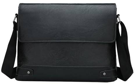 XCTDSVAH Maletin Portatil Maletín de piel sintética for hombre, bolso hombro, for ordenador portátil, ejecutivo, negocios, for trabajo, bandolera(Black)