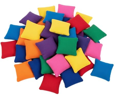 Small Bean Bags for Tossing Square Colorful 20 Pieces 1.97x2.17 Inch Mini