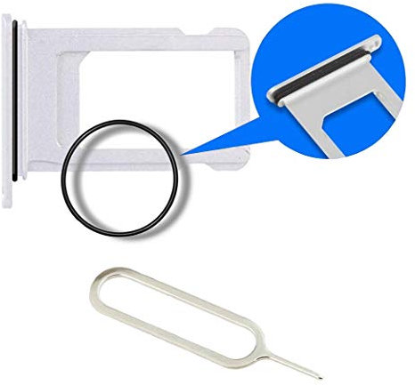 MMOBIEL SIM Kartenhalter Kompatibel mit iPhone X - 5.8 inch - 2017 - SIM Card Tray Schlitten - Inkl. Gummidichtung und SIM Pin - Silber