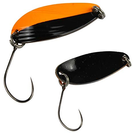 FTM Spoon Break 2,2g - Blinker zum Spinnfischen auf Forellen, Forellenblinker zum Forellenangeln am Forellensee, Spoonblinker, Farbe:orange-schwarz/schwarz