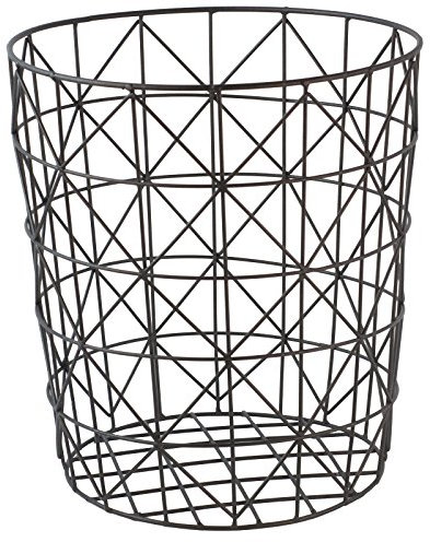 GOLDBEARUK Black Wire Mesh Geometric Modern Style Laundry bin Basket (Large 33x36cm)