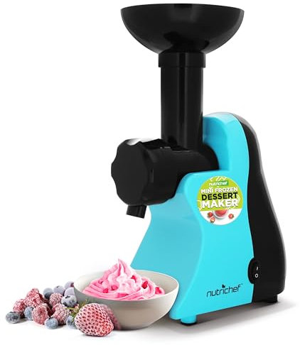 Nutrichef NCIM30 Electric Maker Máquina de sorbete de frutas hace postres saludables de helado vegano, helado suave, batido, granizado, yogurt congelado sin lácteos con libro de recetas
