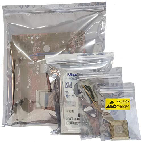 Daarcin Antistatische Taschen, 40 Stück, 4 Größen, ESD-Taschen für Motherboard, Festplatte, SSD, HDD und elektronische Geräte, antistatische Taschen für Grafikkarten (verschiedene Größen)