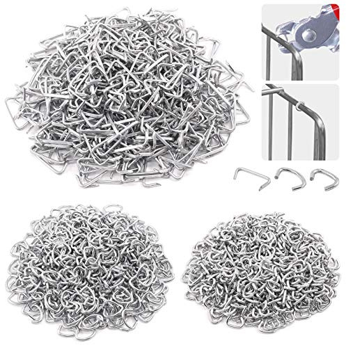 Rustark Lot de 1500 anneaux galvanisés assortis avec anneaux de 0,9 cm, 1,9 cm, 1,2 cm pour meubles, clôtures, ensachages, balustrades, sacs à saucisses, sacs à viande, cordons de choc