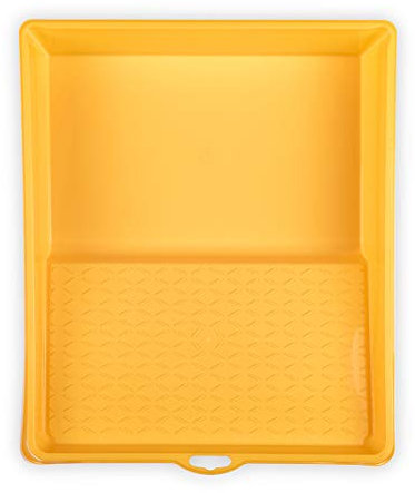 HARDY WORKING TOOLS 1x Bañera de pintura, ancho bandeja 32cm, Eslora 38cm, bandejas de pintura, accesorios de pintura ligeros, plástico, amarillo