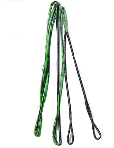 Bogenschießen 60-70 Zoll Bogensehne Handgefertigte Ersatz-Bogensehne für traditionelles Recurve-Bogen-Langbogen-Zubehör (grün und schwarz, 70 Zoll)