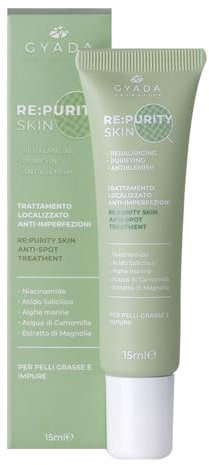 GYADA COSMETICS, Re:Purityskin Anti-Spot Treatment Trattamento Localizzato Anti-Imperfezioni, Contro Impurità, Punti Neri, Comedoni, Pori Dilatati, Brufoli, Riduce l’Accumulo di Sebo, 15 ml