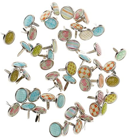 50er Pack Rundkopf Verschlussklammern Musterbeutelklammern Runde Brads Mini