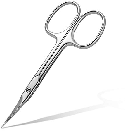 FVION Hautschere - NagelhautSchere Extra Scharf mit Gebogener Schneide, Hautschere Extra Fein zum Präzisen von Nagelhautresten, Nagelhaut Schere aus Edelstahl 9cm