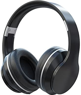 Usoun Auriculares para niños,Auriculares Bluetooth para niños,Cascos inalámbricos Bluetooth Over Ear,Cascos Plegable con micrófono,Micro SD Slot,Inalámbricos y con Cable(Negro)