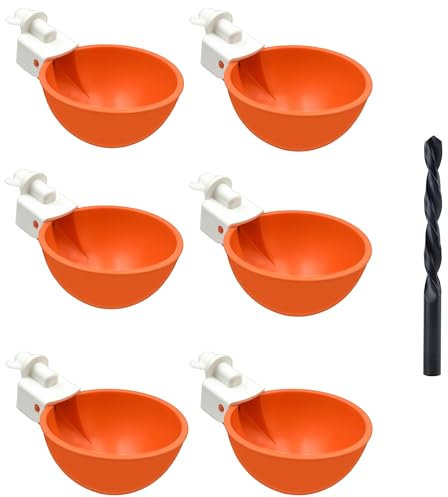 ZenxyHoC DIY Hühnerwasserbecher 6 Stück, Hühnertränke Hühnerwasserspender, Automatische Geflügeltränke Set