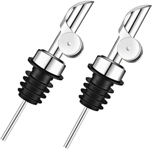 2 Packung Pafusen Ölflasche (350ml Glasflasche, 2 Ausgießer-Silber)