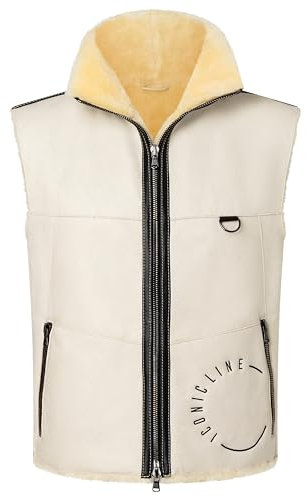 Werner Christ BEICONIC WESTE unisex Lammfell-Weste aus 100% medizinischem Premium-Fell hält kuschelig warm, geeignet als urbane Outdoor oder Winterweste, in farbe natur, Gr. S/M