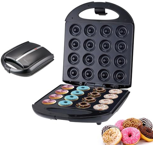 Máquina Para Hacer Donuts Rosquillas 1400W, Donut De 16 Agujeros, Platos Calientes Antiadherentes, Horneado De DIY Para El Hogar