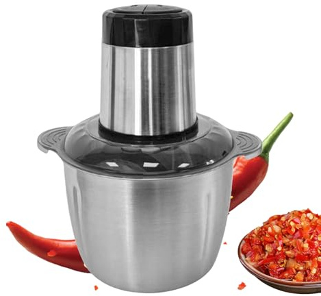 Köttfärshackare, Kökshjälp Till Hackmaskin, 2L Kompakt Rostfritt Stål Multifunktionell Matberedare för Lökhackning, Hemlagning, Köksmalning, Förberedelse, Måltidsförberedelse och