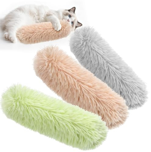SINROBO Cat Toys, Catnip Toys Natural Pillows Toys, Durable Cat Toys for Indoor Cats (Green Orange Grey, 1)
