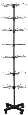 7-stöckiges verkaufsständer multifunktionales Drehregal,Metall-Display-Regal,Vertikale Regale für Einzelhandelsgeschäfte und Supermärkte ,Für Hüte,Handschuhe,Schals,Schmuck,Accessoires,etc.(Schwarz)