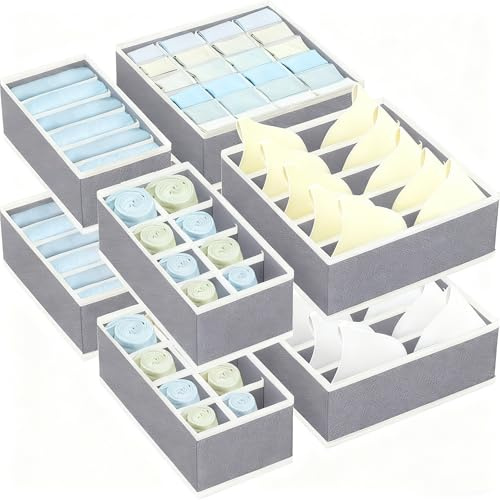 Juego de 8 Organizadores para Cajone de Ropa Interior,Organizador Armario Ropa,Cajas organizadoras Cajones,Plegable Cajas de Almacenamiento,para Sujetadores,Calcetín,Corbatas
