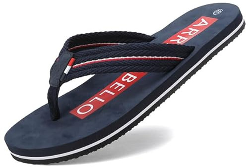 ARRIGO BELLO Mens Flip Flops Arch Support Slippers Walking Sliders Non Slip Thongs Beach Pool Shower Summer Fitflop Size 7-11 UK