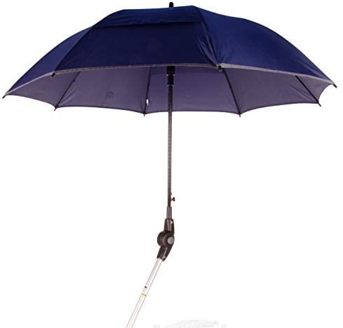 Orig. MPB® Rollatorschirm für Weinberger Rollatoren 9269 + 43845, komplett, Rollator Schirm Mikrofaser Bespannung blau reflektierend, mit allem Befestigungsmaterial, Made in Germany!