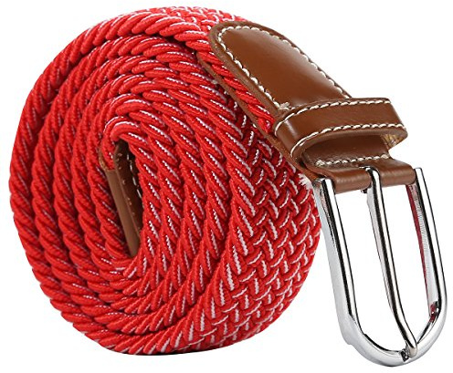 XJSGS Mens Belt,Elasticated belt, Elastic Belt for Men, Unisex Men Women Multicolor Woven Stretch Belts
