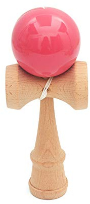 Teen Wooden Outdoor Sports Toy Ball Kendama Ball PU Paint 18.5cm Strings Professional Adult Toys Leisure Sports Toy (Pink)