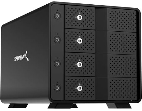 SABRENT 4 Bay Dockingstationen für Festplatten USB C 10Gbps SSD HDD Dock, Docking Station Kompatibel mit 2,5 3.5 SATA (DS-SC4B)