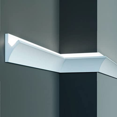 PROVISTON | Ljuslist | XPS | 100 x 60 x 1150 mm | vit | indirekt belysning | LED-belysning