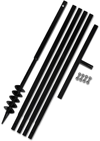 FIRBNUS Trapano da Terra con Manico 80 mm Attrezzi da Terreno Trivella Manuale per Terreno Trivella a Mano Trapano a Mano Attrezzi Giardinaggio Trivella per Trapano con Tubo di Prolunga Acciaio 5 m