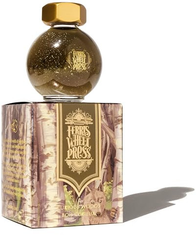 Ferris Wheel Press Fountain Pen Ink, FerriTales Collection, Ash Brown with Duochrome Green/Pink Shimmer, 20ml