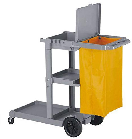 Carro de Limpieza, Carro de Servicio Multifuncional, Carro de Almacenamiento, Carro de Limpieza Resistente con Tapa y Ruedas Grandes, Carro de Limpieza Tradicional para hoteles comerciales,