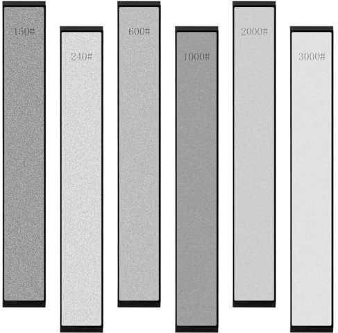 Aolso Diamond Sharpening Stones, 6 PCS Sharpening Stone Set Kit, Professional Whetstone for Kitchen Knives & Garden Knives, Durable Sharpening Stone 150/240/600/1000/2000/3000 Grit