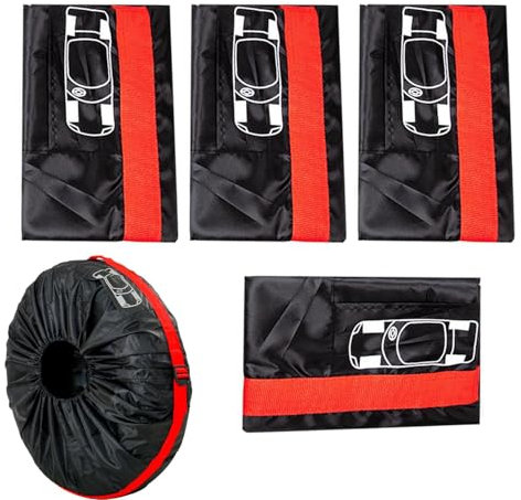 Coperchio pneumatico per, coperture per pneumatici per auto - Set impermeabile di 4 coperture per pneumatici per rimorchi - Sun Rain Snow Protector, borse di stoccaggio dei pneumatici portatili a pro