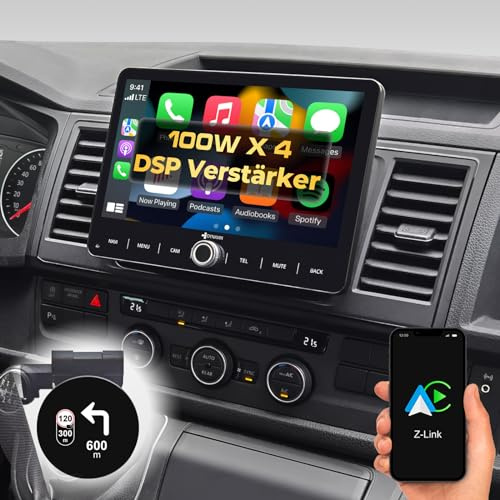 DYNAVIN Android bilradio navigator för VW T5 T6 Caddy Tiguan Sharan Skoda, 10,1 tum radio med trådlös CarPlay och Android Auto | Head-up Display | Dab+ Radio: D9-V10W PR F