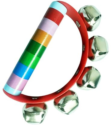 Zanthicia Mini Tambourin à Main, Instrument de Musique pour Enfants, Jouet de Percussion pour l'apprentissage du Son et Le Plaisir. Petit Tambourin à Main.