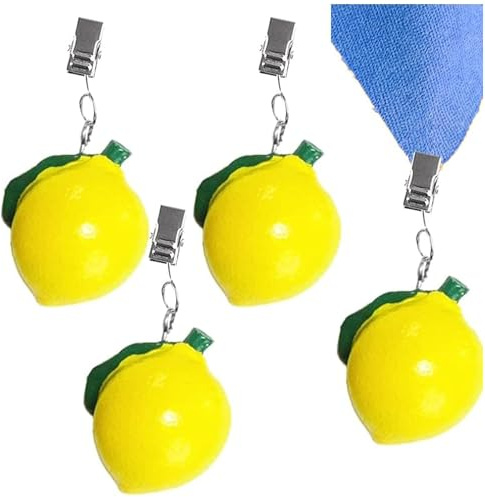 hankousi Set of 4 Lemon Tablecloth Weights - Polyresin Outdoor Clips with Strong Hold | Decorative Design | Perfect for Patio & Dining Tables