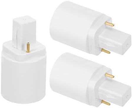 ifundom Adattatore Convertitore Base Lampada LED Compatibile Lampadina 3 Pezzi G24d a E27 2 Pin Design Versatile in Rame Nichelato per Uso Domestico e Negozi