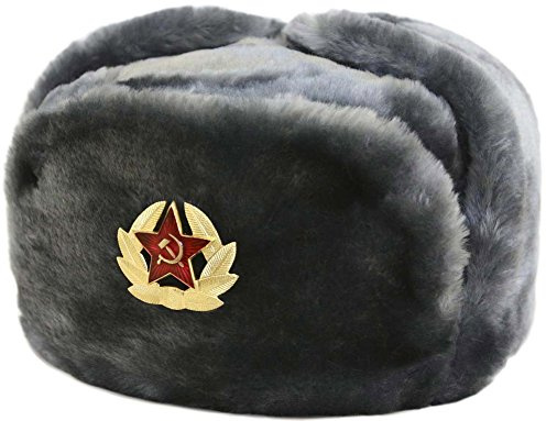 Cucuba® Unisex Sombreros Pelaje Friso Incluido Original SOVIÉTICA Ushanka EJÉRCITO Ruso – Idea DE Regalo (55 Size S (EU))