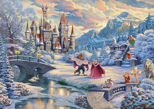 Schmidt , Thomas Kinkade: Disney Beauty & the Beast Winter Enchantment Puzzle - 1000pc , Puzzle , Ages 12+ , 1 Players
