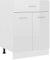 vidaXL Schubunterschrank mit 2 Regalböden 1 Schublade Schrank Küchenzeile Küchenmöbel Unterschrank Küchenschrank Hochglanz-Weiß 60x46x81,5cm Holzwerkstoff