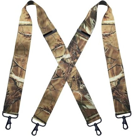 KRICJYH Mens Suspenders Heavy Duty Swivel Hooks Hunting Work Braces Camo Suspenders for Men Big and Tall