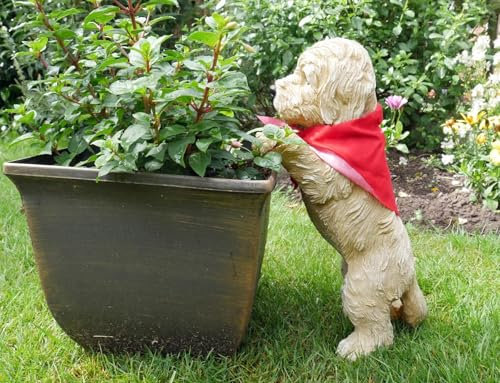 Ablerhome Decor Lifelike Peeping Dog Garden Sculpture Outdoor Resin Pets figures for living room Home Décor Animal statue Ornament Outdoor Gift New (Yorkie Brown)