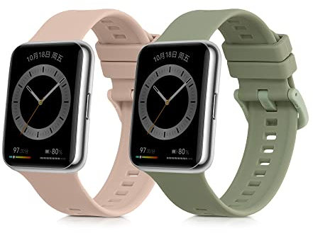 kwmobile 2X Sportarmband kompatibel mit Huawei Watch Fit 2 Armband - Fitnesstracker Band Set aus TPU Silikon