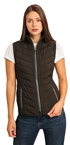 Knuffelwuff Damen Weste Riverside Größe: M / 38 Braun - Leichte atmungsaktive wasserabweisende Steppweste mit vielen Taschen für Outdoor, Wandern, Reisen, Gassi gehen - Windbreaker Übergangsjacke