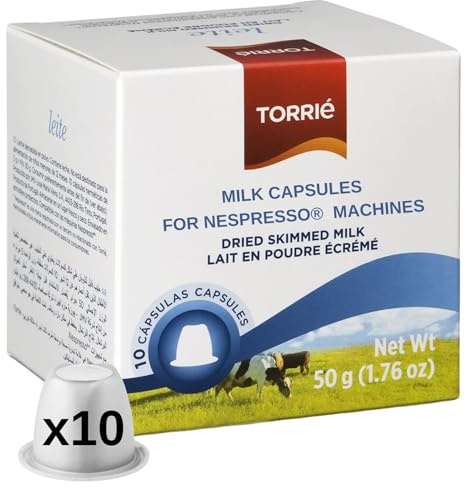 Torrié Dosettes de lait compatibles avec les machines Nespresso® Original (10 dosettes)