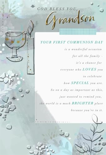 Cards Hallmark Grandson First Communion Hälsning God Bless You, Grandson Your First Communion Day