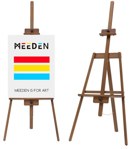 MEEDEN Cavalletto per pittura, con cornice in legno di faggio massiccio, cavalletto per pittura, cavalletto per artisti, può contenere tele fino a 109,2 cm, noce